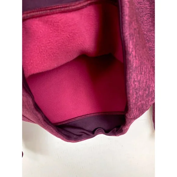 Adidas Hoodie Pullover Womens‎ Small Burgundy Heathered Fleece Thumbhole Sporty - Picture 4 of 12
